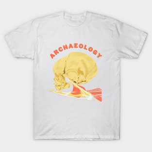 This is Archeology - Skull on Hand - Watercolor Art - Perfect Gift for Archaeologists T-Shirt